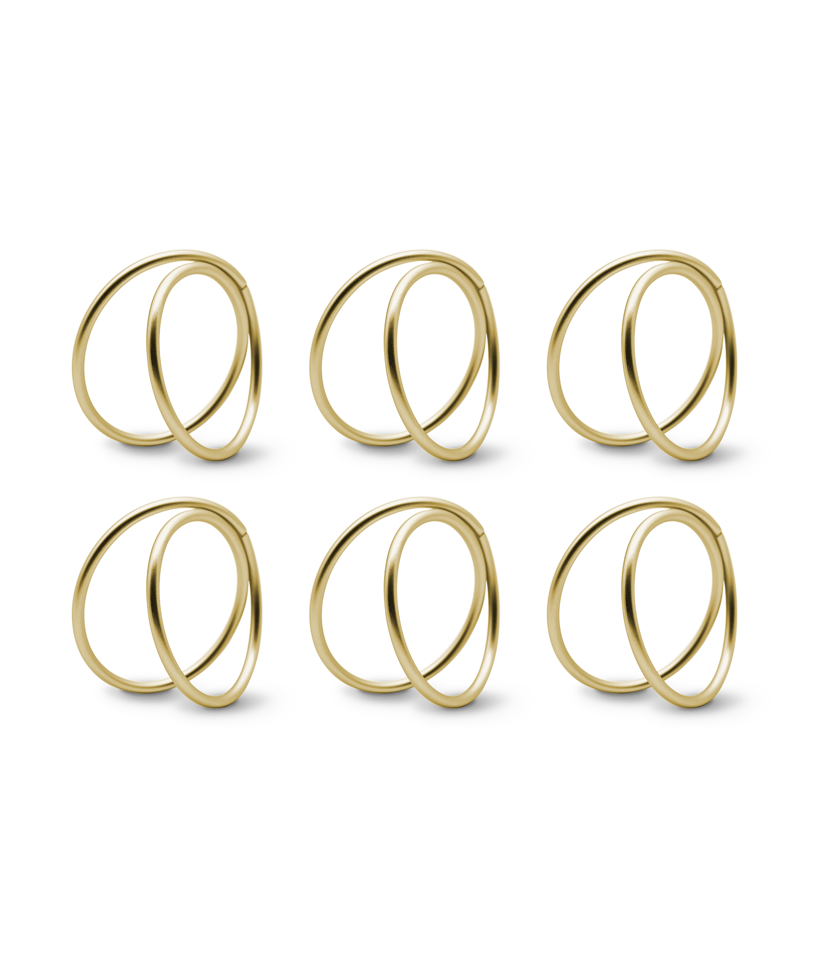 Modern napkin rings in matte gold in a set of 6 | Rina