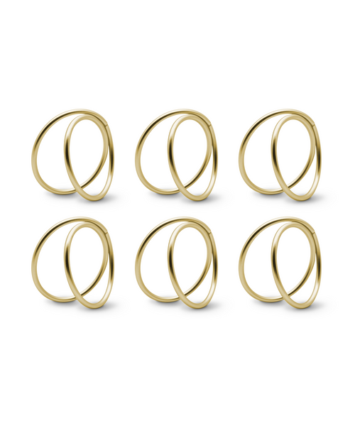 Serviettenringe in Gold im 6er Set – Serie Rina von 7 O'CLOCK