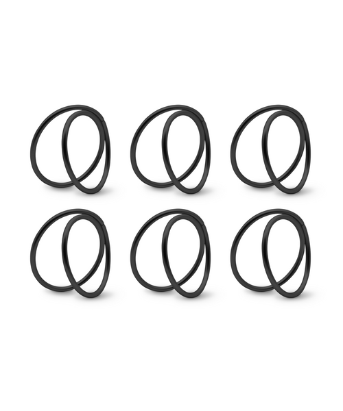 Serviettenringe in Schwarz im 6er Set – Serie Rina von 7 O'CLOCK