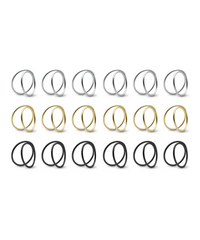 Serviettenringe in Gold, Silber und Schwarz im 3x 6er Set – rina collection von 7 O'CLOCK