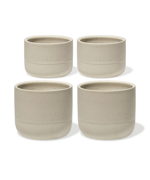 Cappuccino- und Espresso Keramik Becher in Beige – faro collection von 7 O'CLOCK