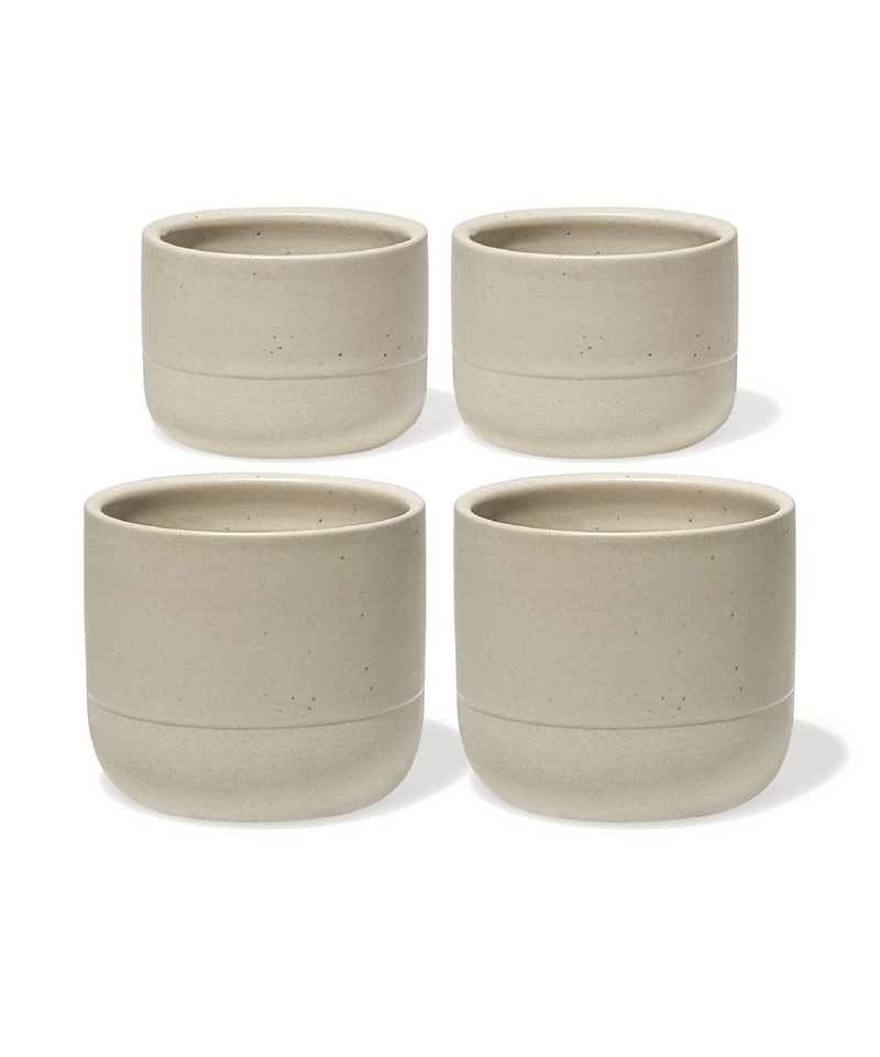 Cappuccino- und Espresso Keramik Becher in Beige – faro collection von 7 O'CLOCK