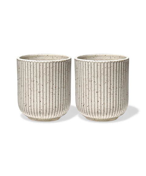 Ceramic mug in ribbed design beige | Paris