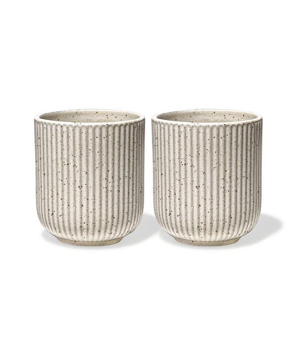 Ceramic mug in ribbed design beige | Paris