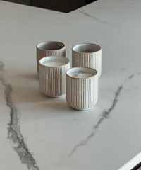 Ceramic mug in ribbed design beige | Paris