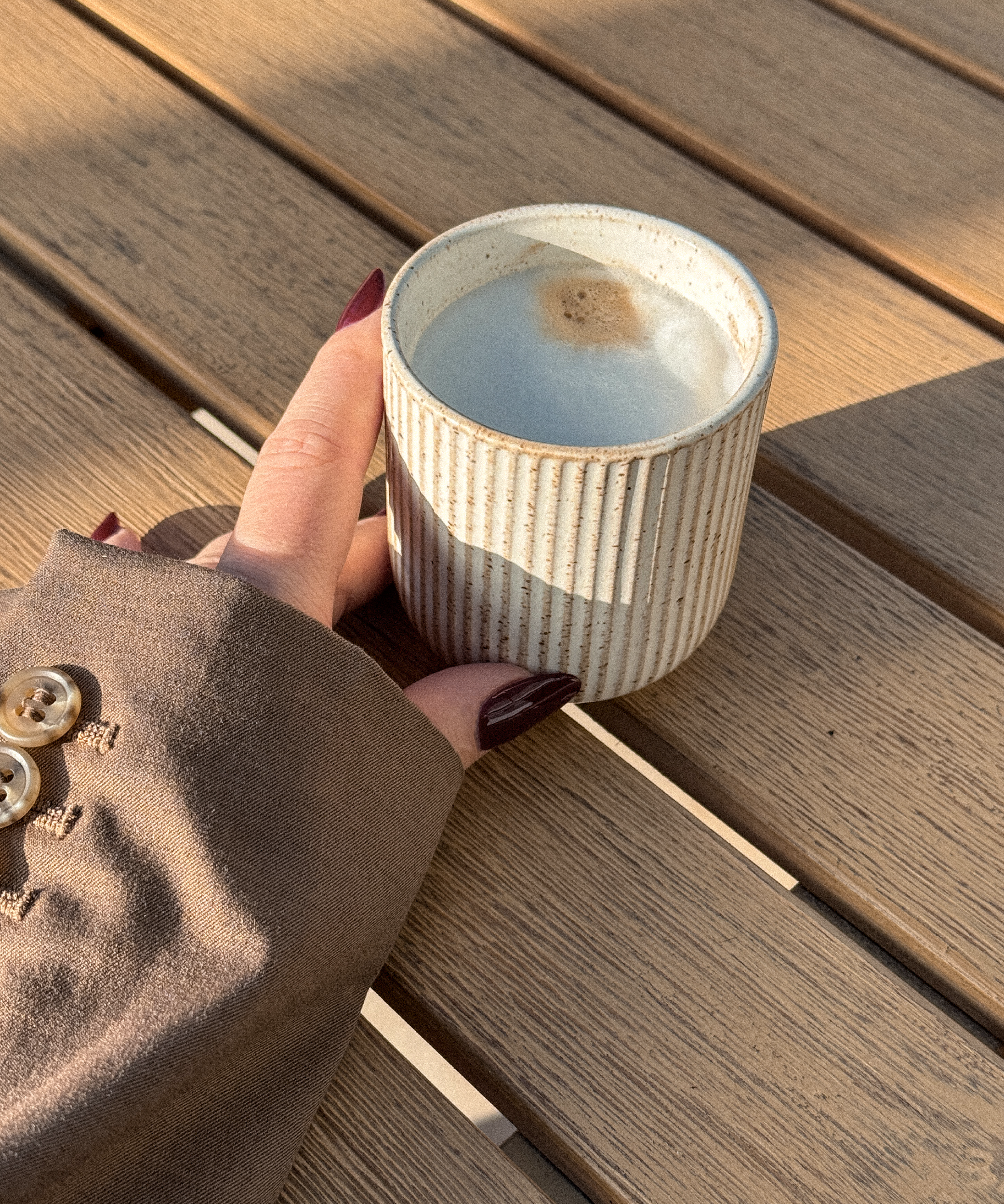 Ceramic mug in ribbed design beige | Paris