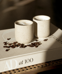 Ceramic mug in ribbed design beige | Paris