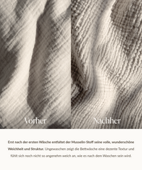 Haven Single-Set Beige | 1× Musselin-Einzelbettwäsche + 1× Kissenbezug 40×80