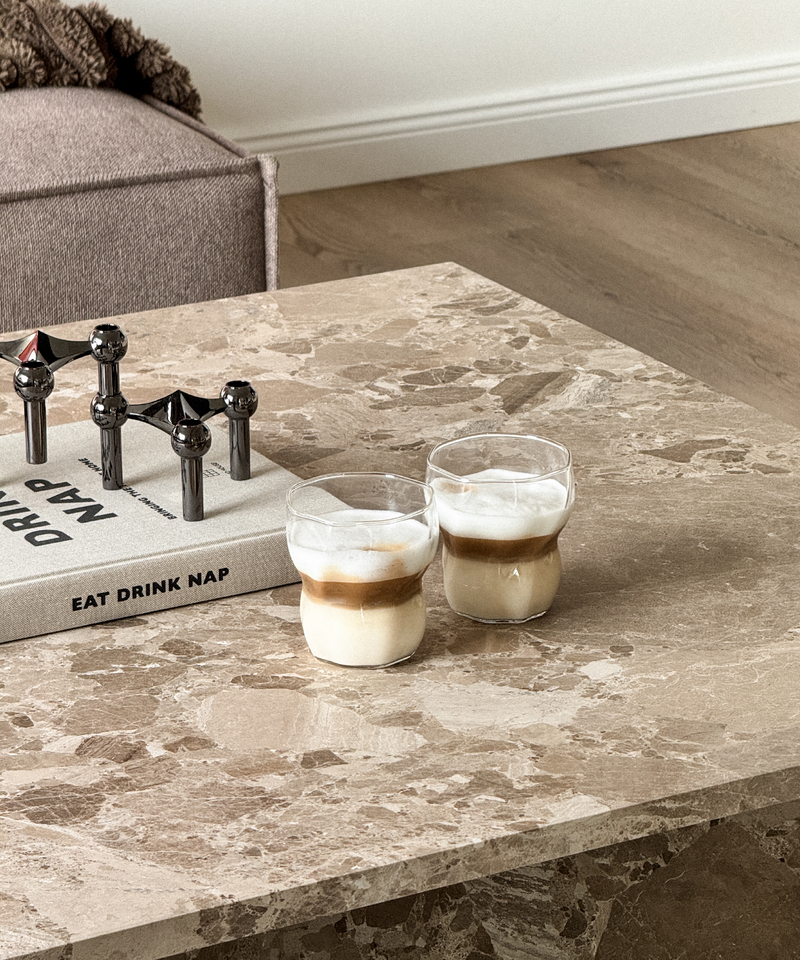 Organisches Design-Glas aus der Serie Lyon – Größenübersicht