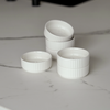 Set of 6 dip bowls in cream white with grooves | Nia