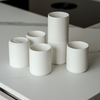 Mugs without handles, set of 6 in matte cream white | Nia