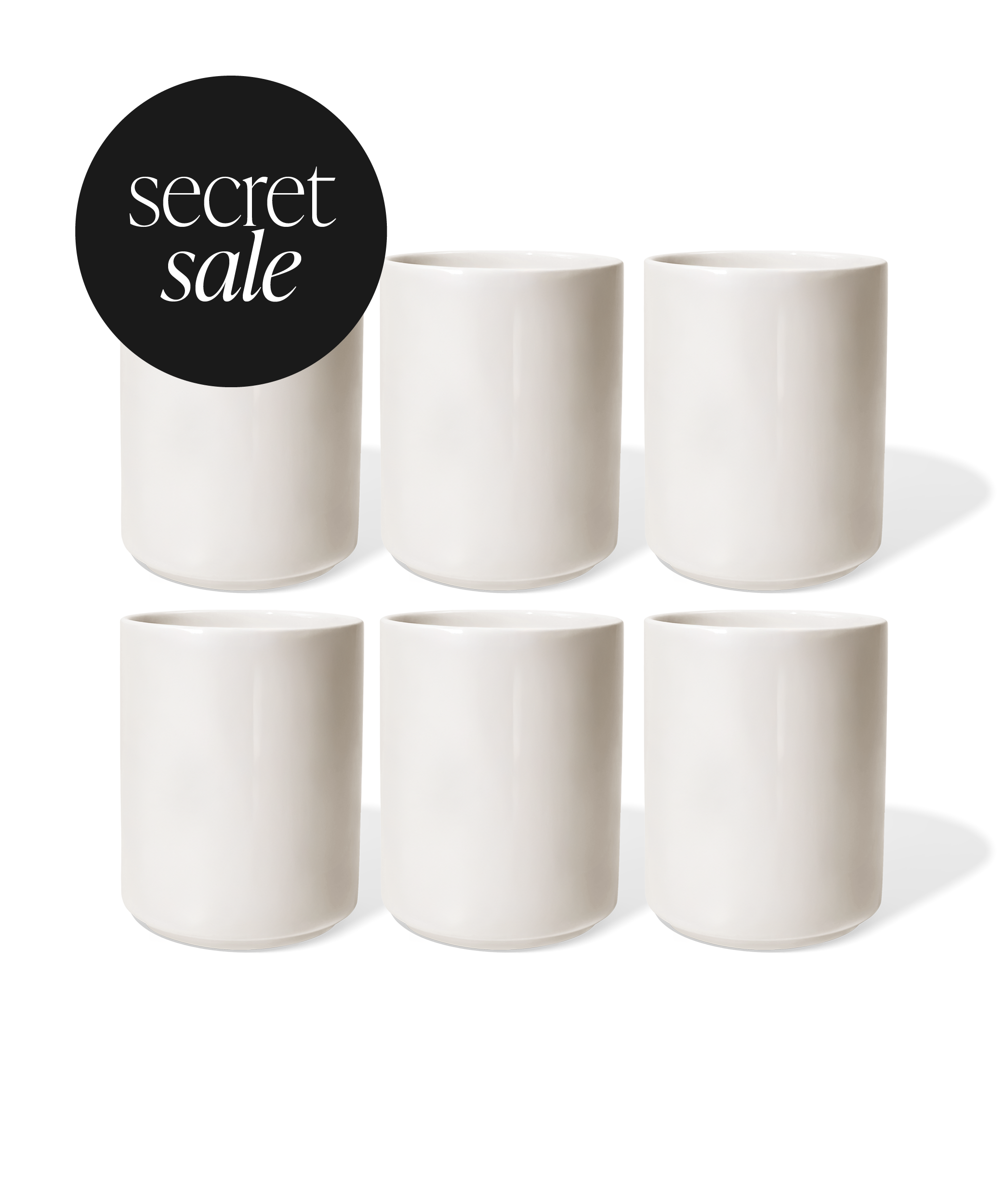 Cups set of 6 in cream white | Nia