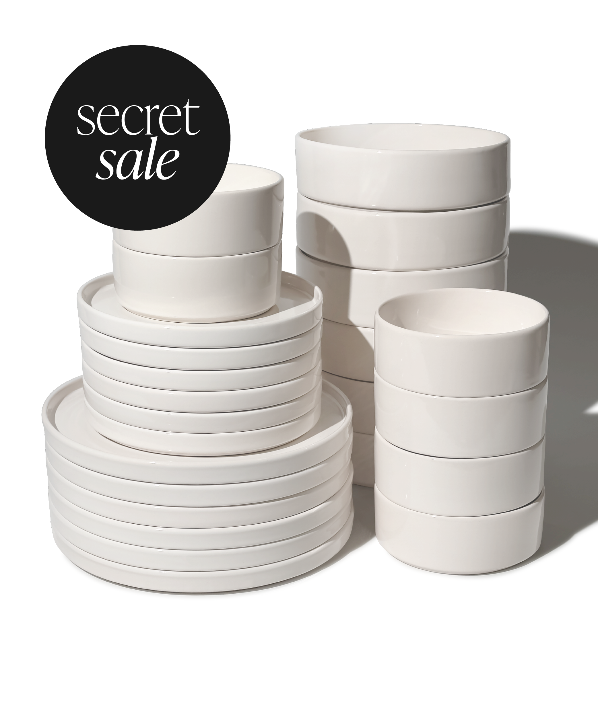 24-piece tableware set in cream white 