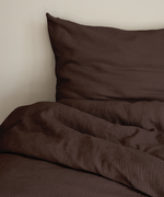 Dark brown muslin single bed linen | Haven