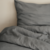 Dark grey muslin single bed linen | Haven