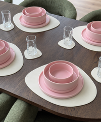 24-piece tableware set in matte pink | Nia