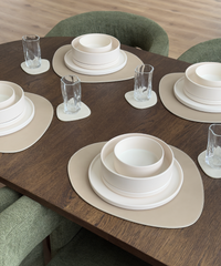 24-piece tableware set in matt cream white | Nia
