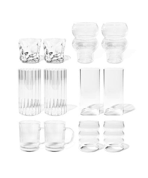Designglas-Bundle im 12er Set von 7 O'CLOCK