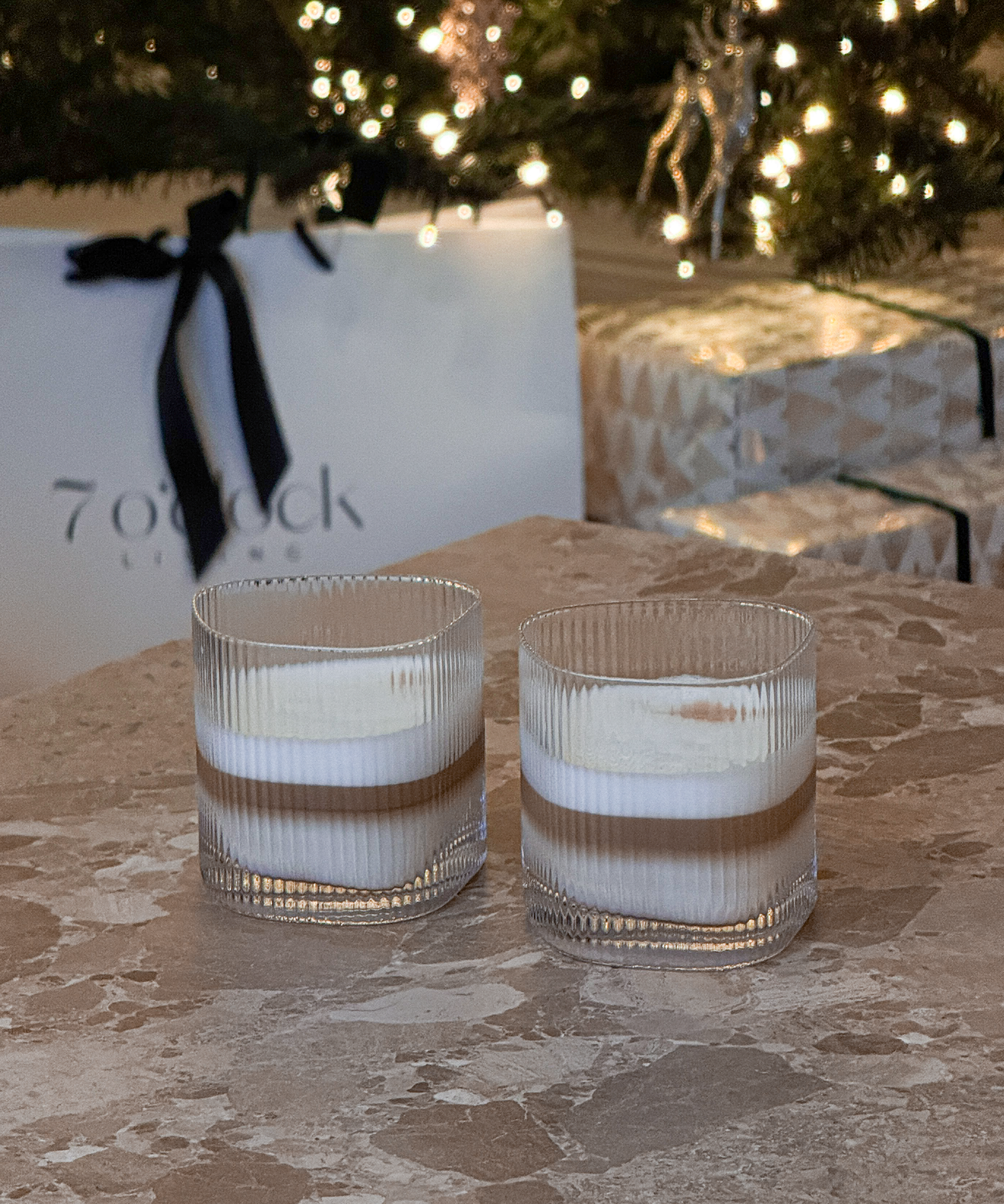 Kleines Trinkglas im gerillten Design | Venice