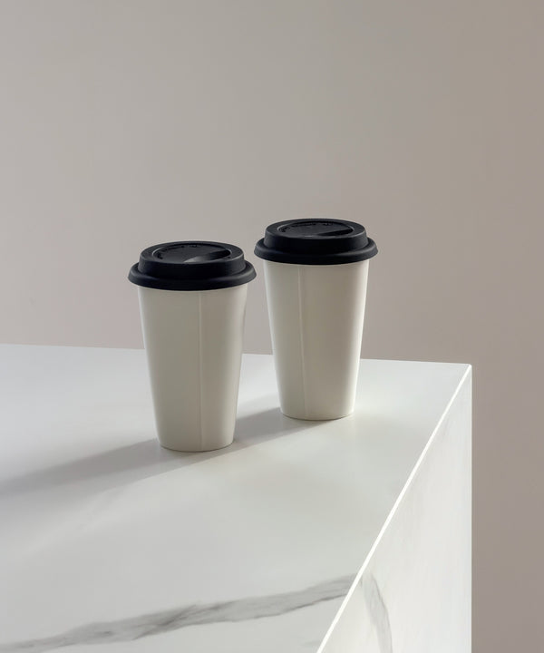 Large Ceramic To-Go Cup with Black Silicone Lid | Brooklyn