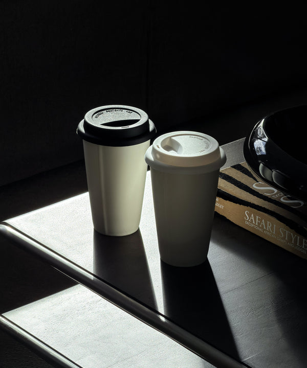Large Ceramic To-Go Cup with Black Silicone Lid | Brooklyn