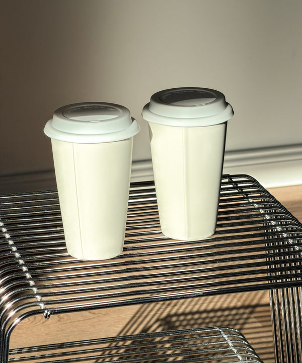Large Ceramic To-Go Cup with White Silicone Lid | Brooklyn