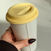 Large Ceramic To-Go Cup with White Silicone Lid | Brooklyn