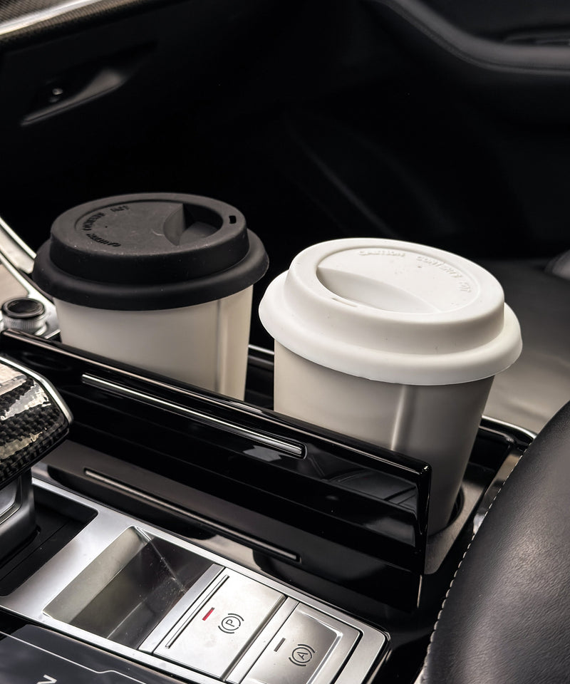 Großer Keramik To-Go Becher mit weißem Silikon-Deckel | Brooklyn