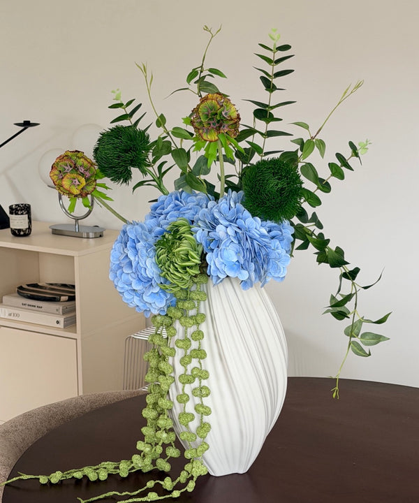 Blue Botanica 11-Stem Bouquet in Light Blue &amp; Green | Bloom