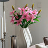 Lily Bouquet of 5 with Two Blooms in Pink | Bloom