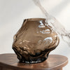 Brown Glass Vase with an Organic Curved Silhouette | Suri