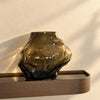 Brown Glass Vase with an Organic Curved Silhouette | Suri