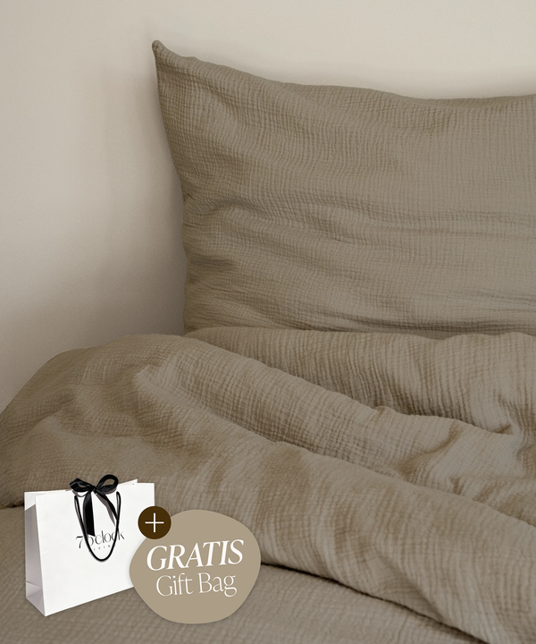 Taupe muslin single bed linen | Haven