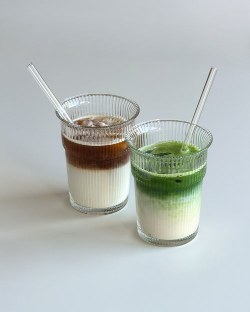 Ribbed Drinking Glass in To-Go Design | Liva