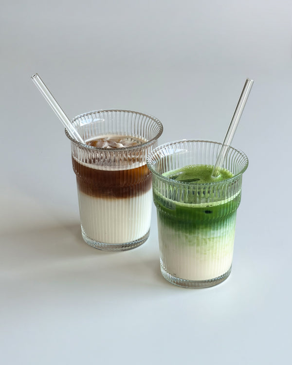 Ribbed Drinking Glass in To-Go Design | Liva