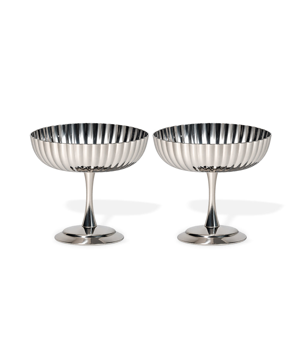 Stainless Steel Ice Cream Bowl in a Ribbed Design | Riza