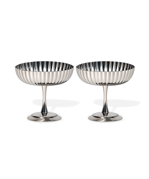 Stainless Steel Ice Cream Bowl in a Ribbed Design | Riza