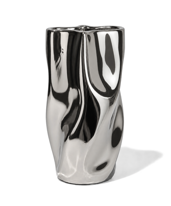Large Ceramic Vase with Mirror Finish and Softly Curved Silhouette | Livia