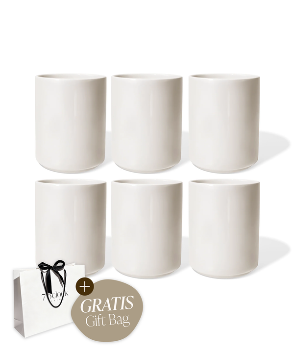 Cups set of 6 in cream white | Nia