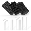 Ice Cube & Glass Straw Set