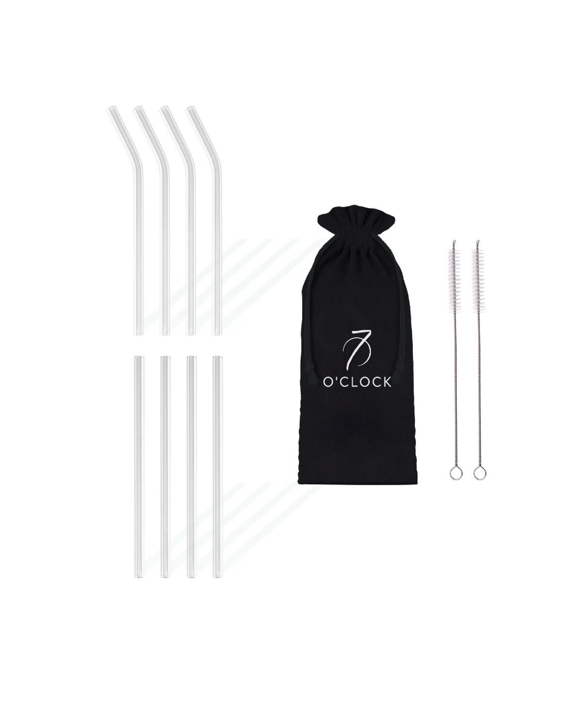 Kurze Glasstrohhalme im 8er Set – aris collection von 7 O'CLOCK