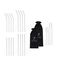 Set aus langen und kurzen Glasstrohhalmen – aris collection von 7 O'CLOCK