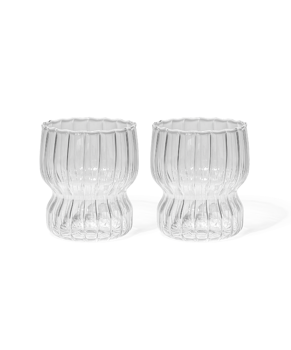 Curvy design glass in striped look (300ml) | Norway