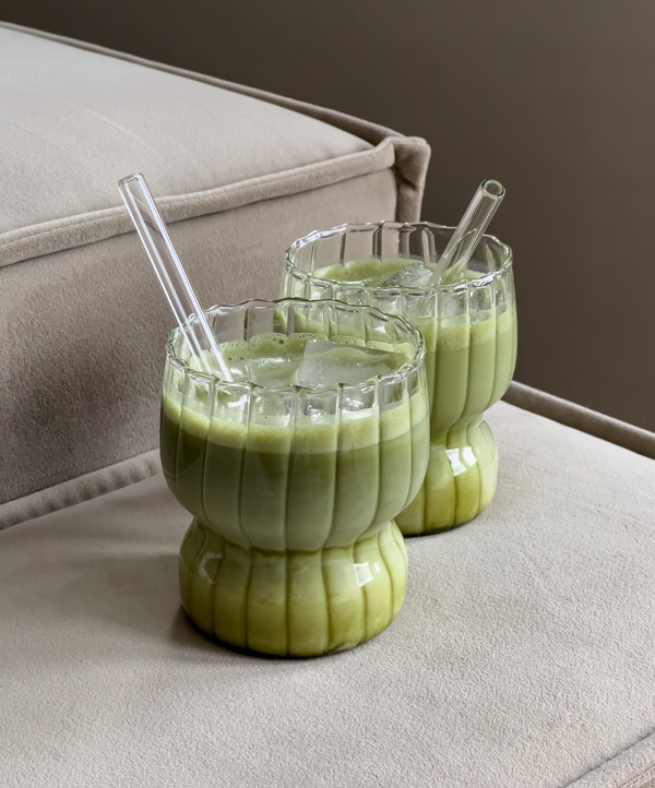 Curvy design glass in striped look (300ml) | Norway