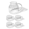 Tea Carafe & Glass Cups Set Striped Design | Norway