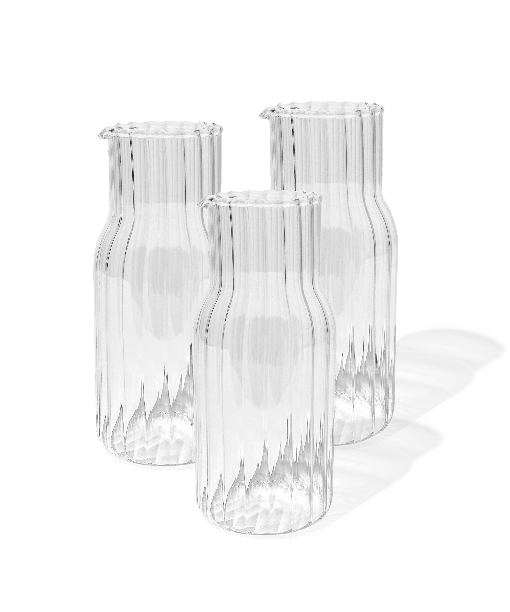 Aesthetic Water Pour, Ribbed Carafe Set, Iced Water