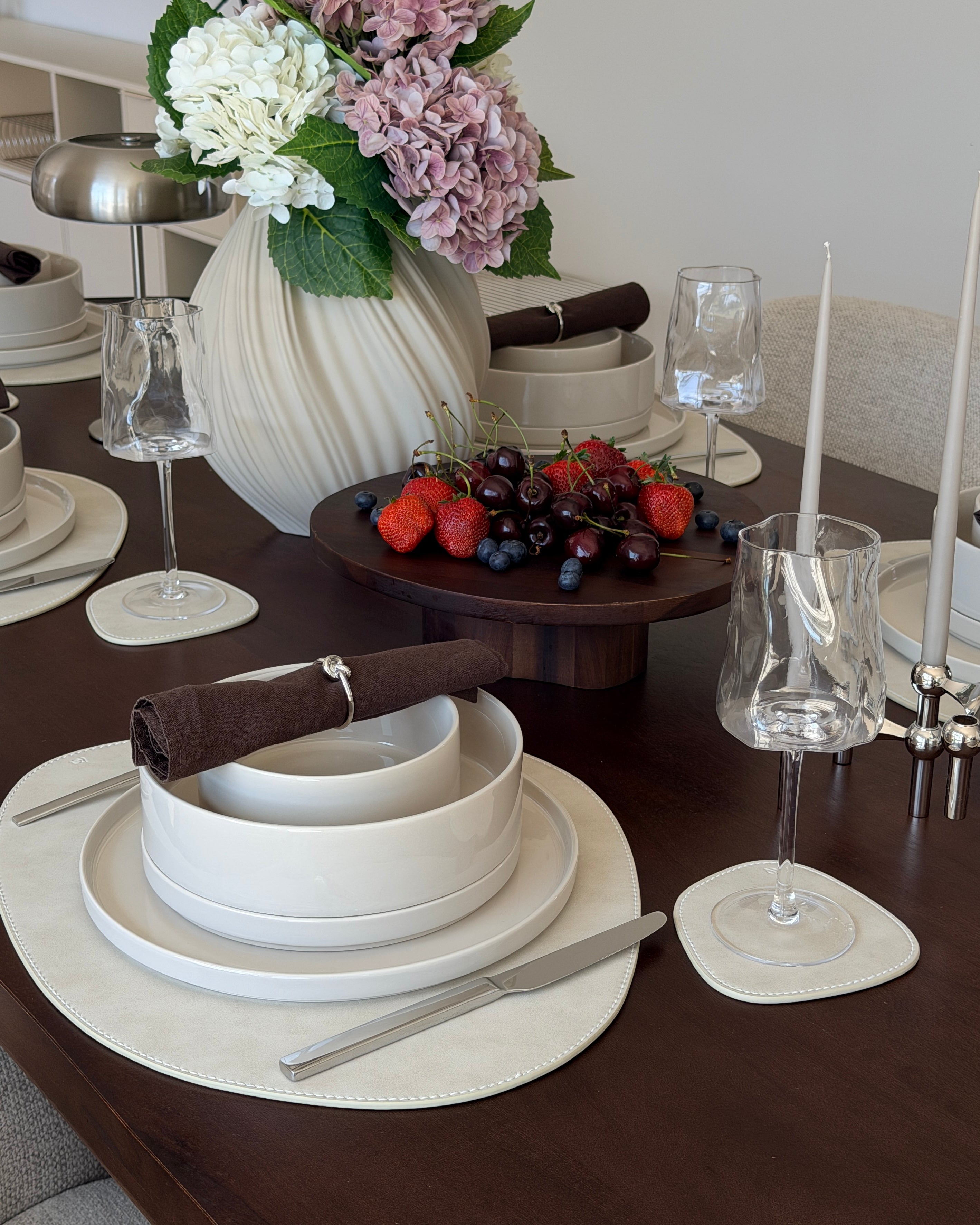 Geschirrset Beige glänzend | Nia