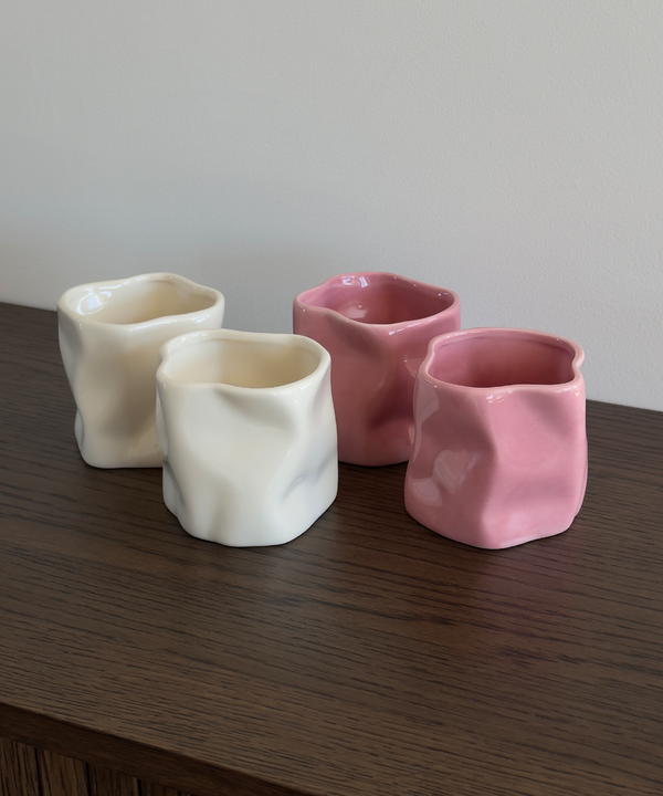 Organic Ceramic Mug 300ml in Cream White & Pink | Alaska