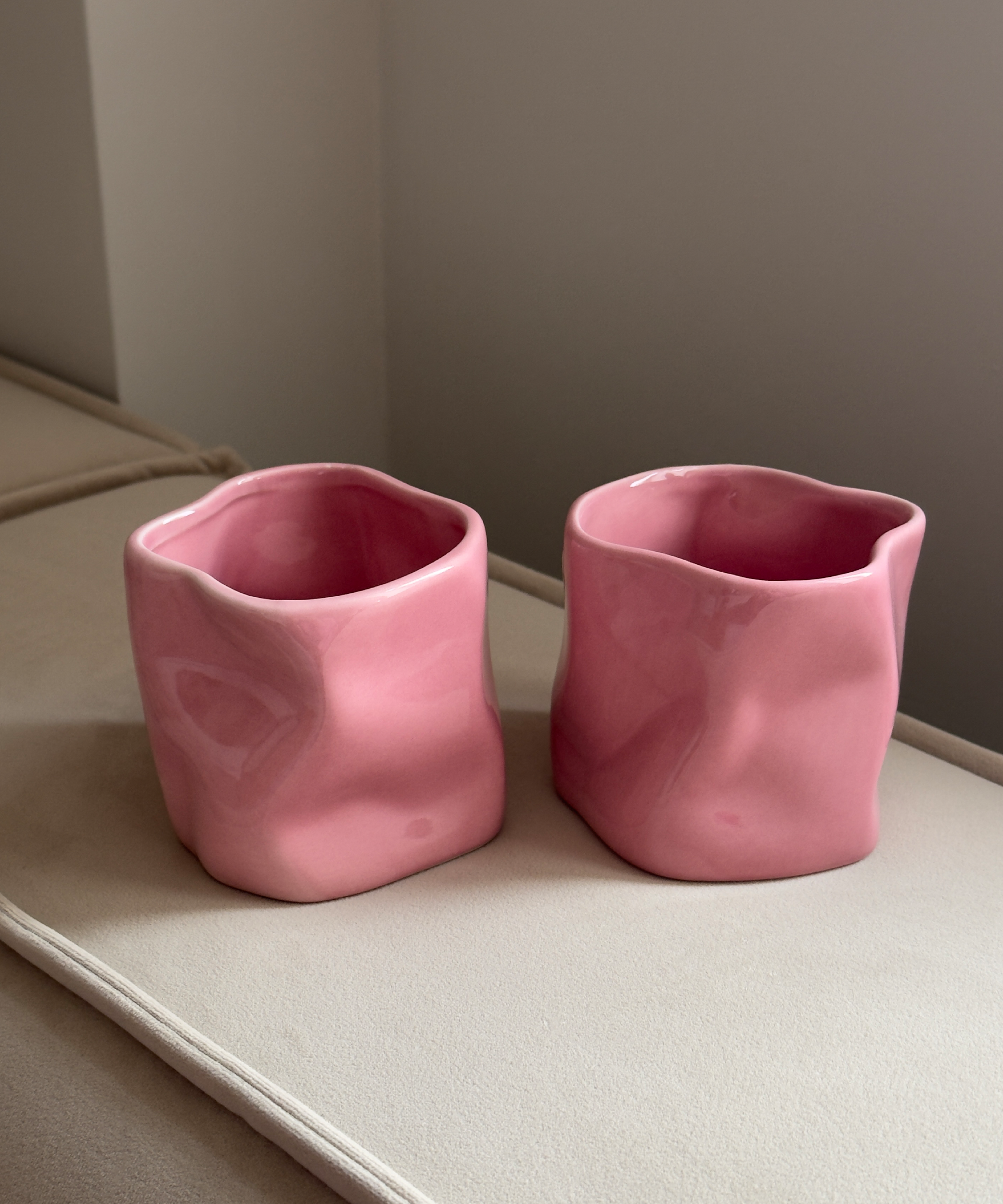 Organic ceramic mug 350ml in pink | Alaska