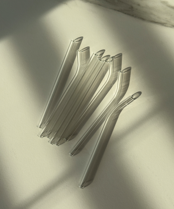 Set of 8 reusable short glass straws (15cm) | Aris